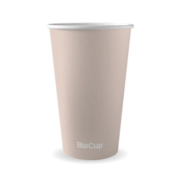 BIOPAK 510ml / 16oz (90mm) Stone Single Wall BioCup 1000 Units - Hospitality Connect