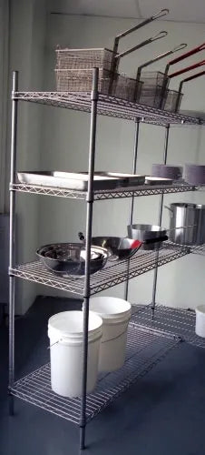 Atlas 4 SHELF WIRE ADD-ON SHELVING 1065mmW x 610mmD x 1830mmH 4 wire shelve A24427EPL. 1065x610x1800 - Hospitality Connect