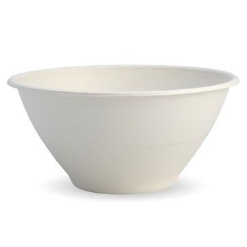 BIOPAK 1,420ml / 48oz White Plant Fibre BioBowl 400 Units