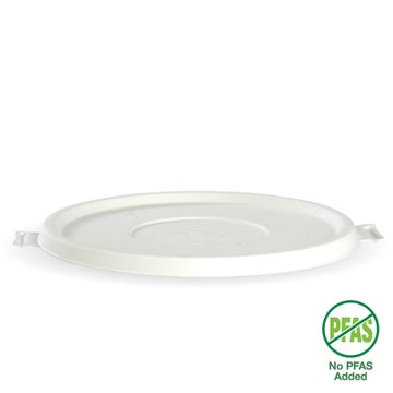 Biopak 800-1,420ml / 24-48oz White Plant Fibre BioBowl Lid 400Units - Hospitality Connect