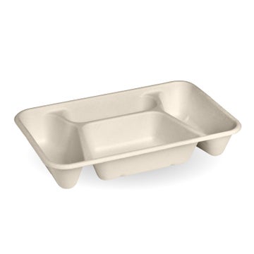 BIOPAK 4-Compartment Natural Plant Fibre Takeaway Base 300 Units - Hospitality Connect
