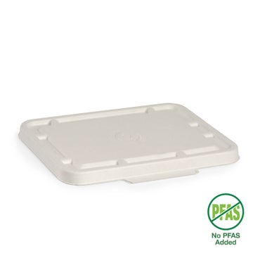 BIOPAK 2 & 3-Compartment White Plant Fibre Takeaway Lid 500 Units