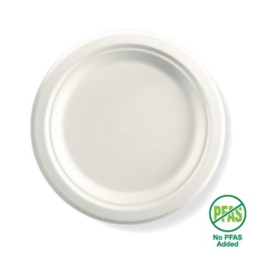 BIOPAK  23cm / 9" Round Plant Fibre Plate 500 Units