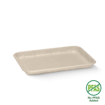 BIOPAK 19x14x2cm / 7x5" Plant Fibre Produce Tray 1000 Units