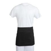 Whites Chefs Whites Short Bistro Apron Black - 750x373mm 29.5x14.7"B131 - Hospitality Connect