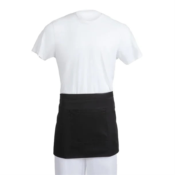 Whites Chefs Whites Short Bistro Apron Black - 750x373mm 29.5x14.7"B131 - Hospitality Connect