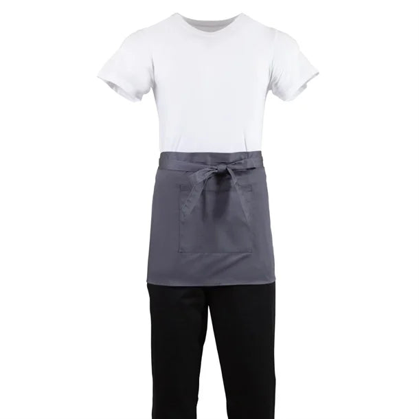 Whites Chefs Whites Short Bistro Apron Charcoal - 750x373mm 29.5x14.7"B157 - Hospitality Connect