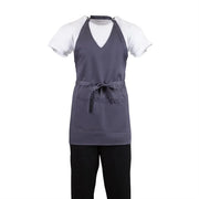 Whites Chefs Whites V Neck Service Apron - CharcoalB422 - Hospitality Connect