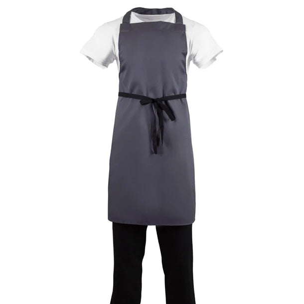 Whites Chefs Whites Bib Apron Polycotton CharcoalB426 - Hospitality Connect
