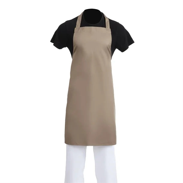 Whites Chefs Whites Bib Apron Polycotton TanB429 - Hospitality Connect