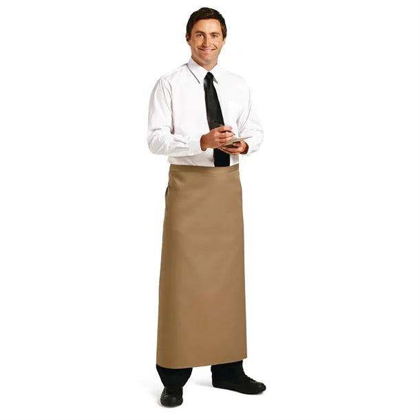 Whites Chefs Whites Long Bistro Apron Tan- 1000x1000mm 39.4x39.4"B438 - Hospitality Connect