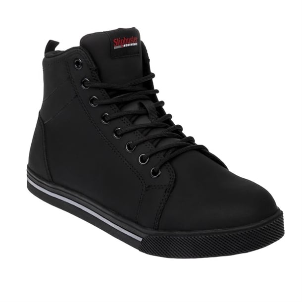 Slipbuster Safety Hi Top - Black Matte Microfibre - Size 40