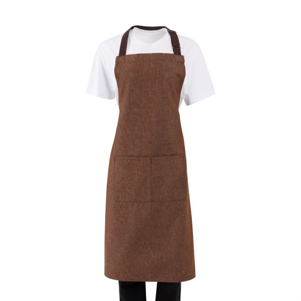 Southside Bib Apron Denim Tan (Brown Ties) - 700x1000mm