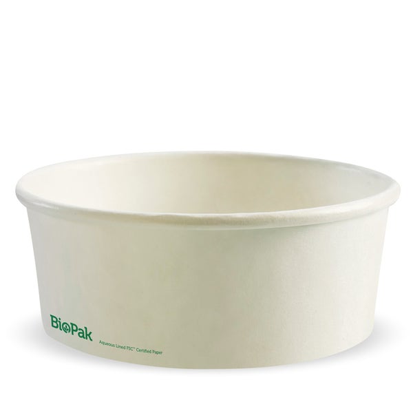 BIOPAK 1,300ml Extra Large White BioBowl 200 Units - Hospitality Connect