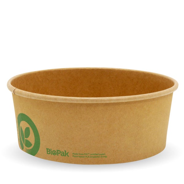 BIOPAK 1,300ml Extra Large Kraft BioBowl 200 Units - Hospitality Connect
