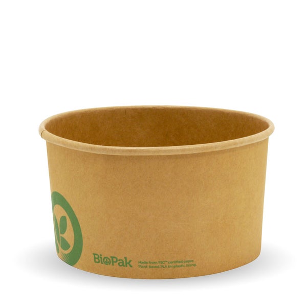 BIOPAK 1,000ml Large Kraft BioBowl 400 Units - Hospitality Connect