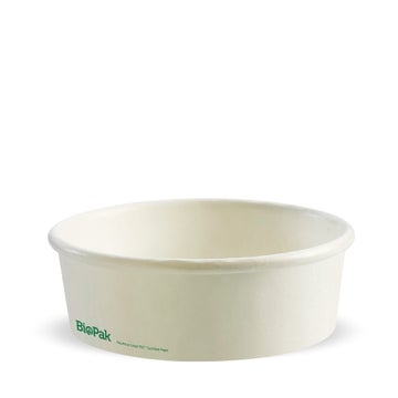 BIOPAK 500ml Small White BioBowl 400 Units - Hospitality Connect