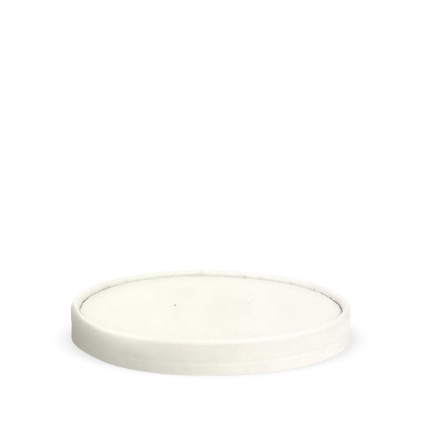 BIOPAK 500-1,000ml Paper White BioBowl Lid 400 Units - Hospitality Connect