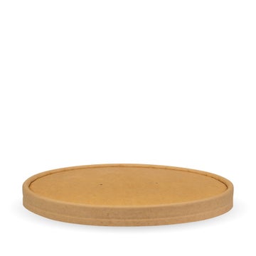BIOPAK 1,300ml Paper Kraft BioBowl Lid 200 Units - Hospitality Connect