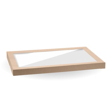 BioPak small fluted kraft carry box with handle, catering tray, 240x169x85mm, set of 100 for food transport