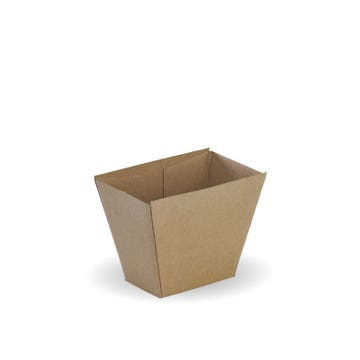 BioPak Biopak chip box, 70x45x90mm, small food container for snacks, in a box of 500, suitable for takeaway food packaging