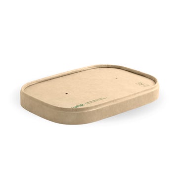 BIOPAK 500-1,000ml Kraft Paper BioBoard Takeaway Lid  300 Units - Hospitality Connect