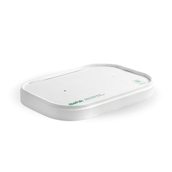 BIOPAK 500-1,000ml White Paper BioBoard Takeaway Lid  300 units - Hospitality Connect