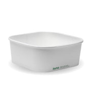BIOPAK 1,200ml White BioBoard Square Takeaway Base 300 Units - Hospitality Connect