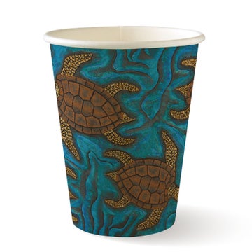 BIOPAK 390ml / 12oz (90mm) Indigenous Art Single Wall BioCup 1000 Units - Hospitality Connect