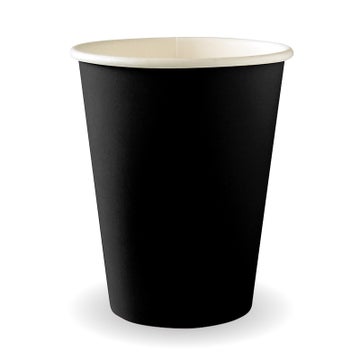 BIOPAK 390ml / 12oz (90mm) Black Single Wall BioCup 1000 Units - Hospitality Connect