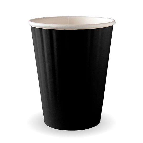 BIOPAK 390ml / 12oz (90mm) Black Double Wall BioCup 1000 Units - Hospitality Connect
