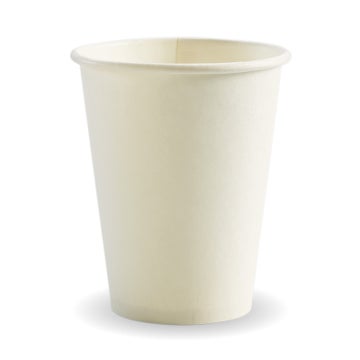 BIOPAK 390ml / 12oz (90mm) White Single Wall BioCup 1000 Units - Hospitality Connect