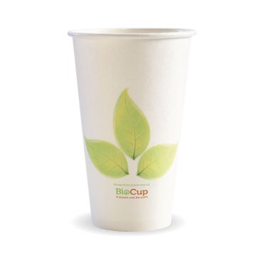 BIOPAK 510ml / 16oz (90mm) Leaf Single Wall BioCup 1000 Units - Hospitality Connect