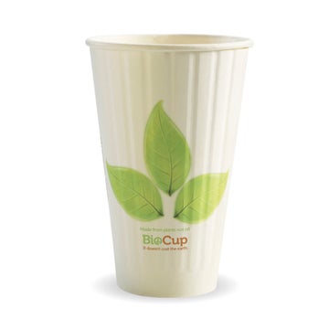 BIOPAK 460ml / 16oz (90mm) Leaf Double Wall BioCup 600 Units - Hospitality Connect