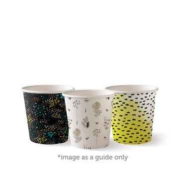 BIOPAK 120ml / 4oz (63mm) Art Series Single Wall BioCup 2000 units - Hospitality Connect