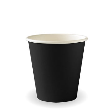 BIOPAK 230ml / 6oz (80mm) Black Single Wall BioCup 1000 units - Hospitality Connect