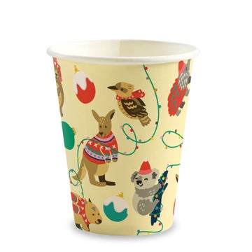 BIOPAK 280ml / 8oz (80mm) Christmas Single Wall BioCup 1000 units - Hospitality Connect