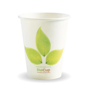 BIOPAK 280ml / 8oz (80mm) Leaf Single Wall BioCup 1000 units - Hospitality Connect