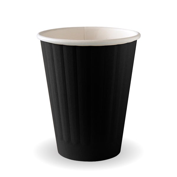 BIOPAK 255ml / 8oz (80mm) Black Double Wall BioCup 1000 Units - Hospitality Connect