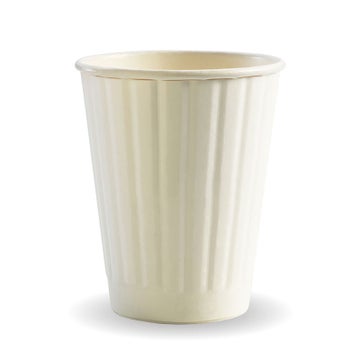 BIOPAK 255ml / 8oz (80mm) White Double Wall BioCup 1000 Units - Hospitality Connect