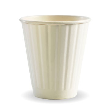 BIOPAK 295ml / 8oz (90mm) White Double Wall BioCup 1000 Units - Hospitality Connect