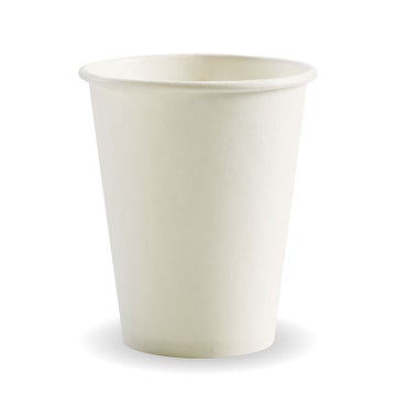 BIOPAK 280ml / 8oz (80mm) White Single Wall BioCup 1000 Units - Hospitality Connect