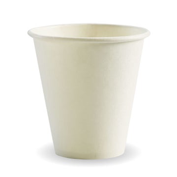 BIOPAK 280ml / 8oz (90mm) White Single Wall BioCup 1000 Units - Hospitality Connect
