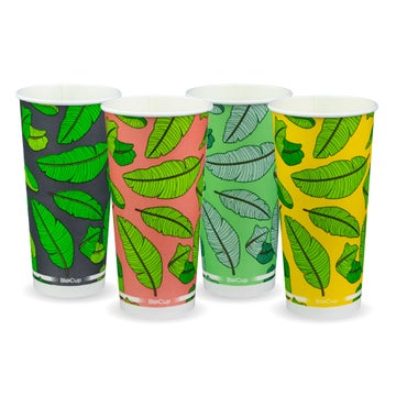 BIOPAK 650ml / 22oz (90mm) Leaf Cold Paper BioCup 1000 Units - Hospitality Connect