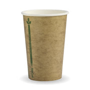 BIOPAK 320ml / 10oz (80mm) Kraft Green Line Single Wall BioCup 1000 Units - Hospitality Connect