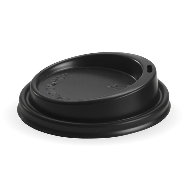 BIOPAK 90mm Large Black PS BioCup Lid 1000 Units - Hospitality Connect