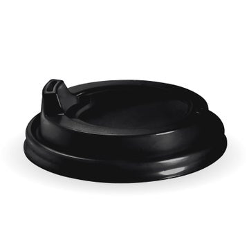 Biopak 90mm Large Black PS Sipper BioCup Lid 1000 Units - Hospitality Connect