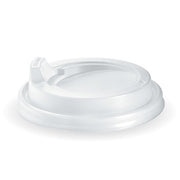 BIOPAK 90mm Large White PS Sipper BioCup Lid 100 Units - Hospitality Connect