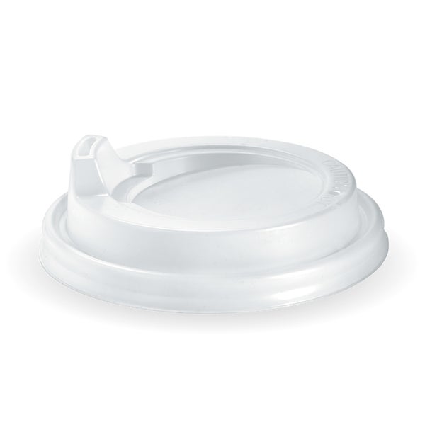BIOPAK 90mm Large White PS Sipper BioCup Lid 100 Units - Hospitality Connect