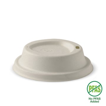 BIOPAK 90mm Large Natural Plant Fibre BioCup Reclosable Lid 1000 Units - Hospitality Connect